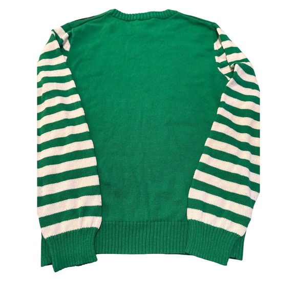 Authentic Grinch Christmas Sweater Green White Striped Long Sleeve Sz. L‎ 14 16 - Picture 5 of 5